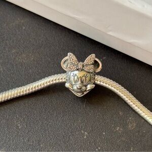 Pandora Minnie Mouse pave head clip charm